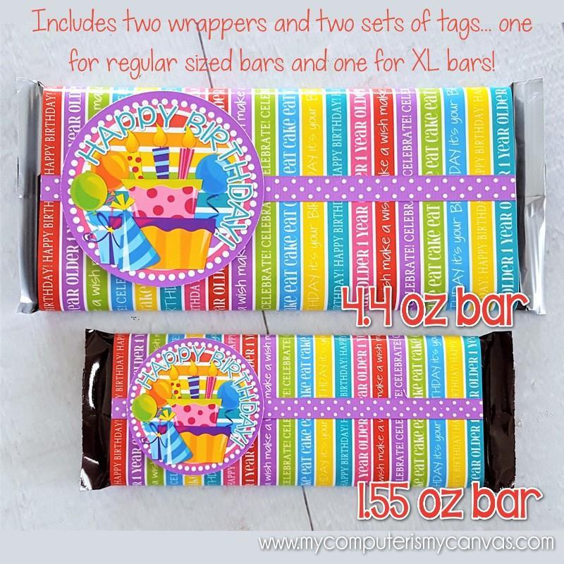 birthday-candy-bar-wrapper-rainbow-printable-bloom-to-balm-my-computer-is-my-canvas for Free Printable Happy Birthday Candy Bar Wrappers BIRTHDAY Candy Bar Wrapper Rainbow PRINTABLE – Bloom to Balm | My Computer is My Canvas for Free Printable Happy Birthday Candy Bar Wrappers
