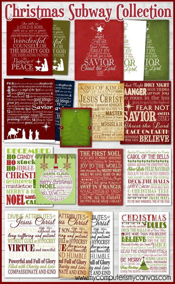 Christmas Subway Art Collection PRINTABLES {Discounted Bundle}-My Computer is My Canvas