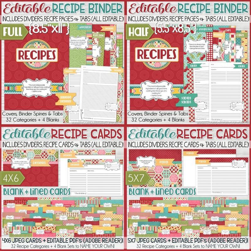 EDITABLE Recipe Collection {RED EDITION} Discounted Bundle EDITABLE Recipe Collection {RED EDITION} Discounted Bundle