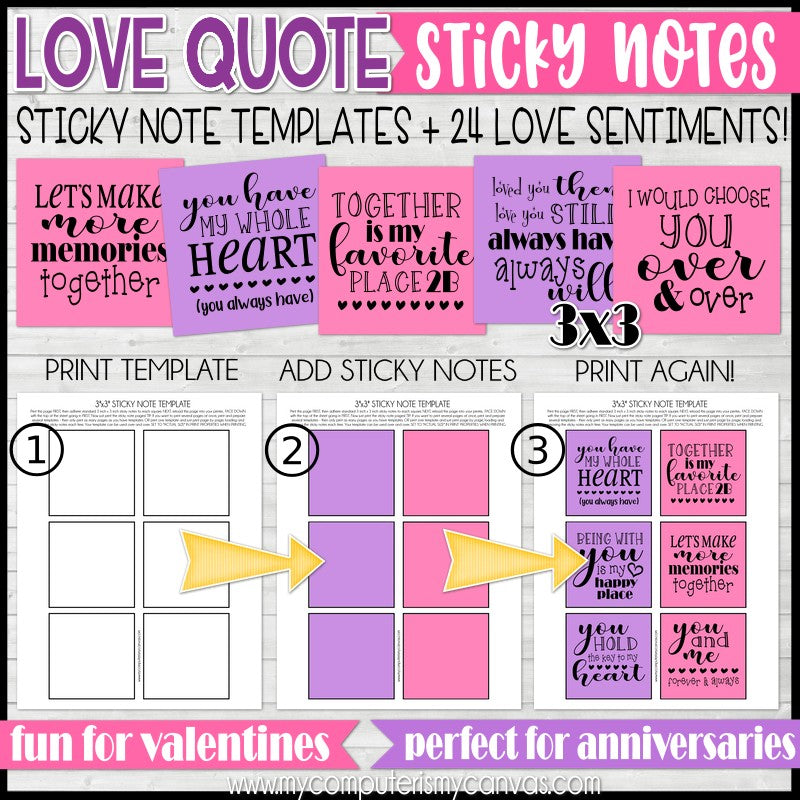 DIY: Free Printable Sticky Love Notes  Cute notes for boyfriend, Love  notes for boyfriend, Love notes for husband