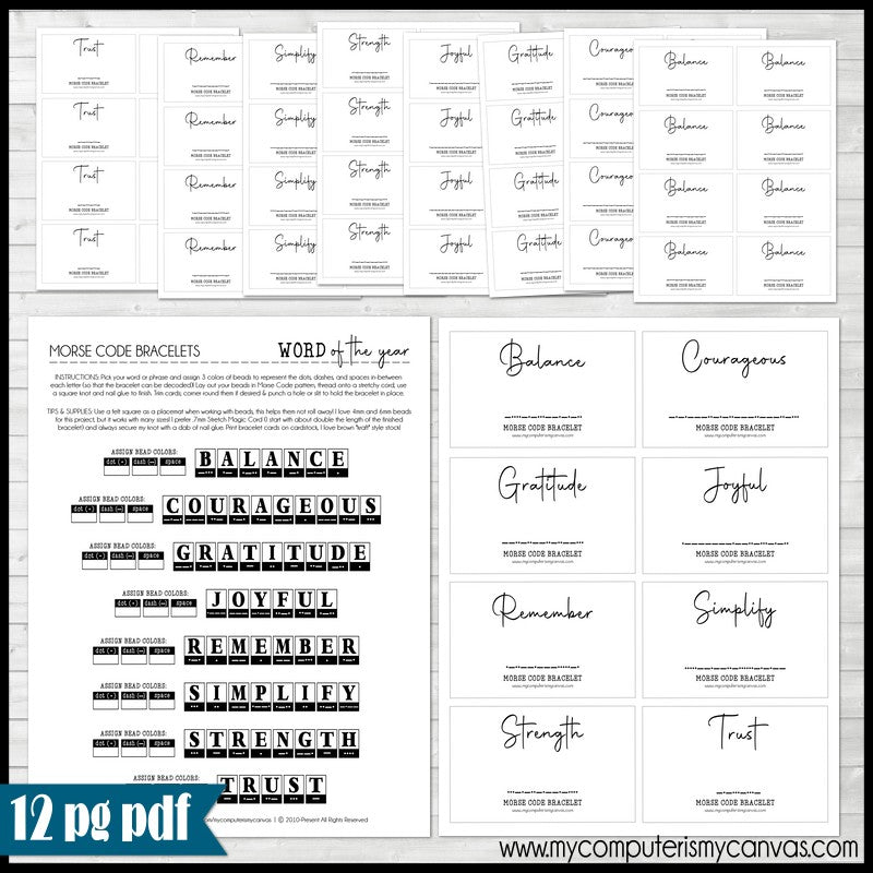 morse-code-bracelet-printable-word-of-the-year-diy-sheets-bloom-to-balm-my-computer-is-my-canvas for Morse Code Printable Pdf Free Download MORSE CODE BRACELET Printable WORD of the YEAR & DIY Sheets – Bloom to Balm | My Computer is My Canvas for Morse Code Printable Pdf Free Download
