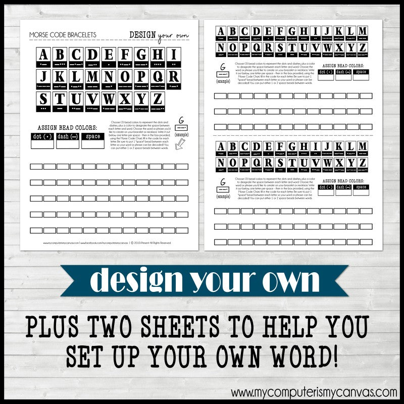 MORSE CODE BRACELET Printable {WORD of the YEAR} & DIY Sheets – My ...