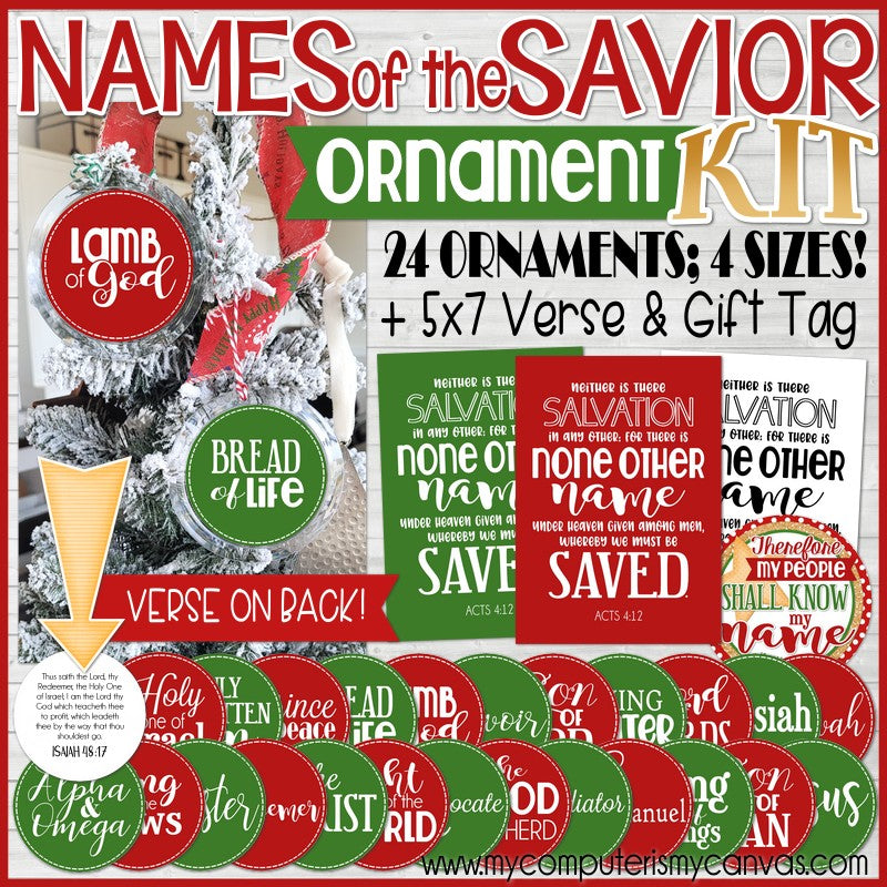 Printable Christmas Ornament Name Tags