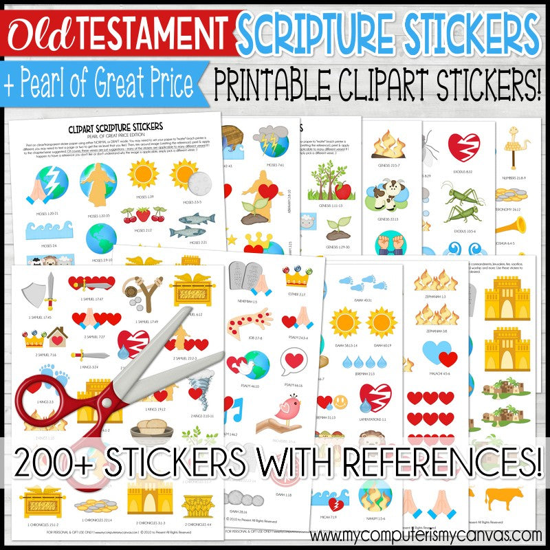 Children's New Testament Scripture Stickers in LDS Scripture Stickers on