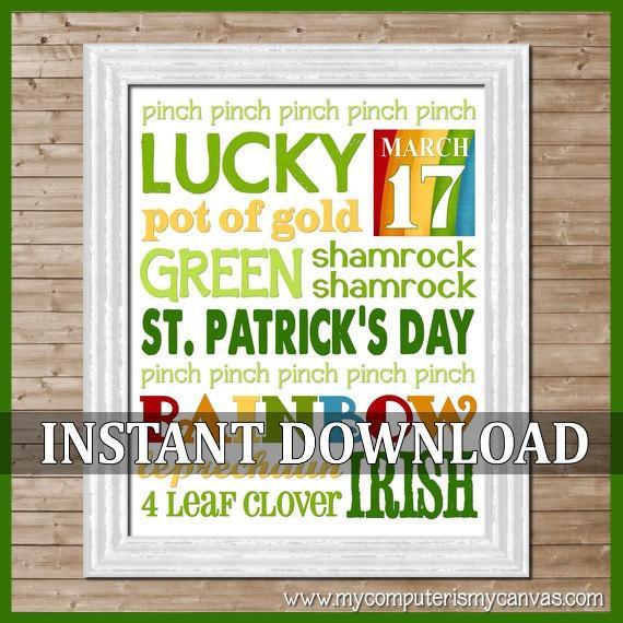 St. Patrick's Day or March Subway Art PRINTABLE – Bloom to Balm | My ...
