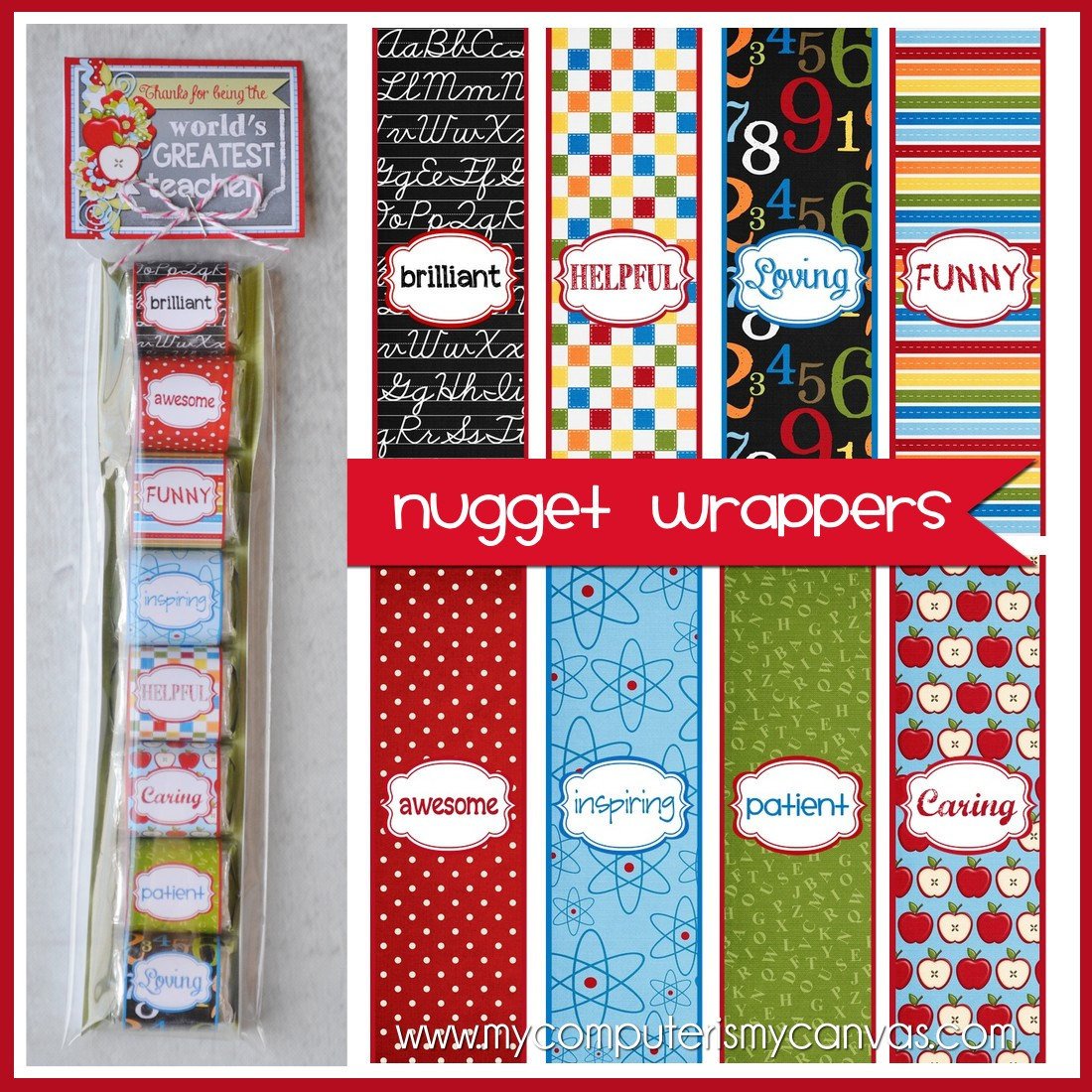 Teacher Appreciation Chocolate Nugget Wrappers PRINTABLE – Bloom to Balm | My Computer is My Canvas teacher-appreciation-chocolate-nugget-wrappers-printable-bloom-to-balm-my-computer-is-my-canvas