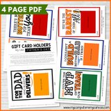 Father's Day Gift Card Holders PRINTABLE