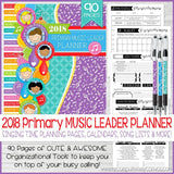 2018 Primary Music Leader Planner PRINTABLE-My Computer is My Canvas