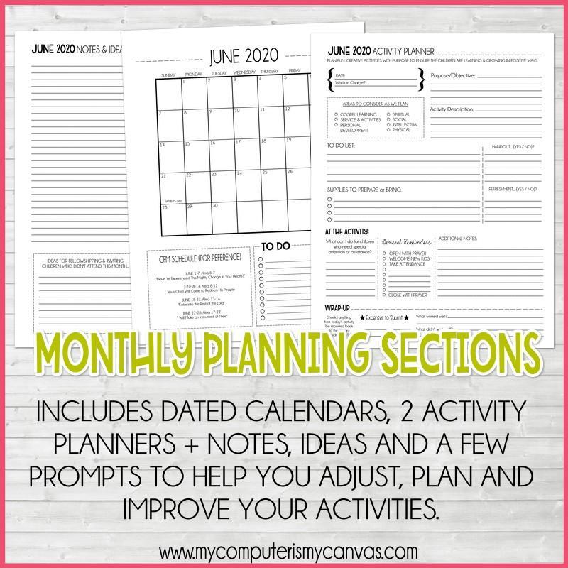 2020 Primary ACTIVITY LEADER PLANNER {Editable} PRINTABLE – My Computer ...