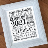 2021 Graduation BUNDLE (Nugget, Subway Art, Gift Basket & GNOMES) PRINTABLE