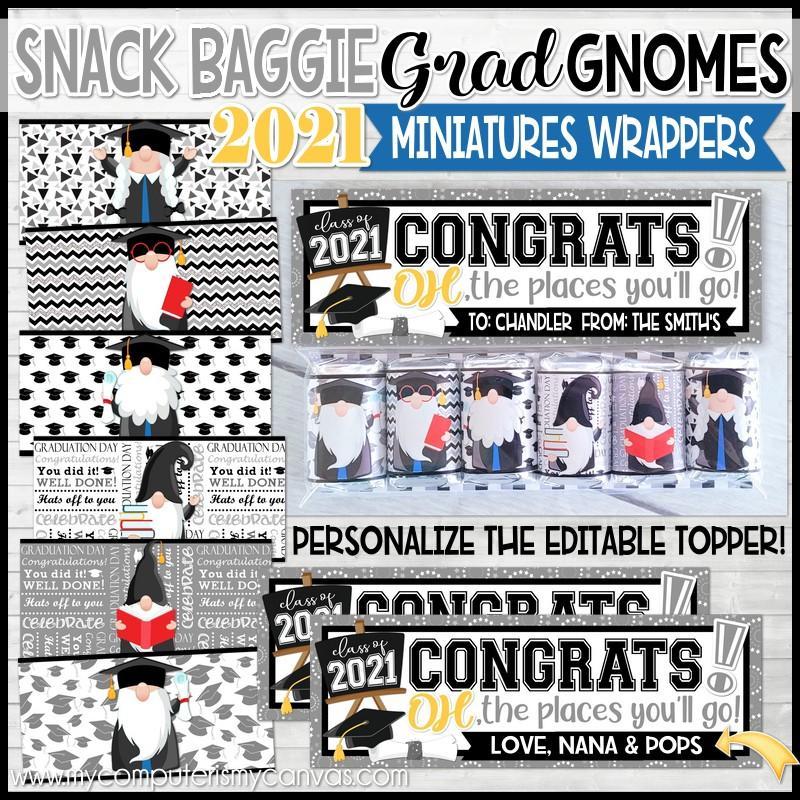 2021 Graduation BUNDLE (Nugget, Subway Art, Gift Basket & GNOMES) PRIN ...