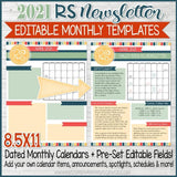 2021 Relief Society {NEWSLETTER TEMPLATES} Printables