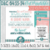2021 YW Theme {D&C 654:33-34} Scripture Art PRINTABLE