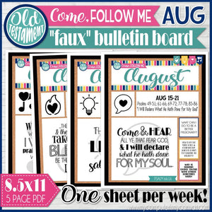 2022 CFM Old Testament "FAUX" Bulletin Board Sheets {AUGUST} PRINTABLE