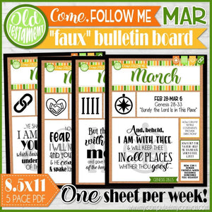 2022 CFM Old Testament "FAUX" Bulletin Board Sheets {MARCH} PRINTABLE