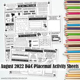 2022 CFM Old Testament Placemat Activity Sheets {AUGUST} PRINTABLE