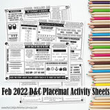 2022 CFM Old Testament Placemat Activity Sheets {FEBRUARY} PRINTABLE