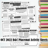 2022 CFM Old Testament Placemat Activity Sheets {OCTOBER} PRINTABLE