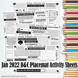 2022 CFM Placemat Activity Sheets "PRE-ORDER" BUNDLE {JAN-DEC} PRINTABLE
