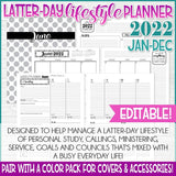 2022 Latter-day Lifestyle Planner {Inside Pages Only} EDITABLE Printable