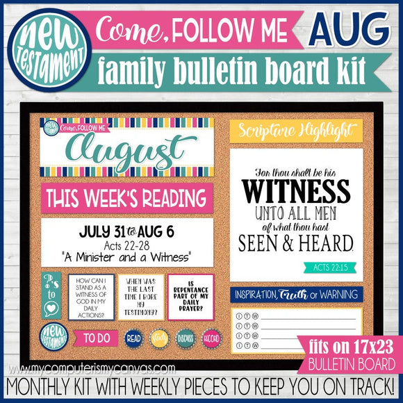 2023 CFM New Testament Family Bulletin Board Kit {AUGUST} PRINTABLE
