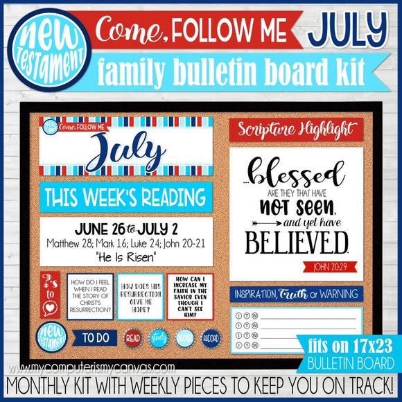 2023 CFM New Testament Family Bulletin Board Kit {JULY} PRINTABLE