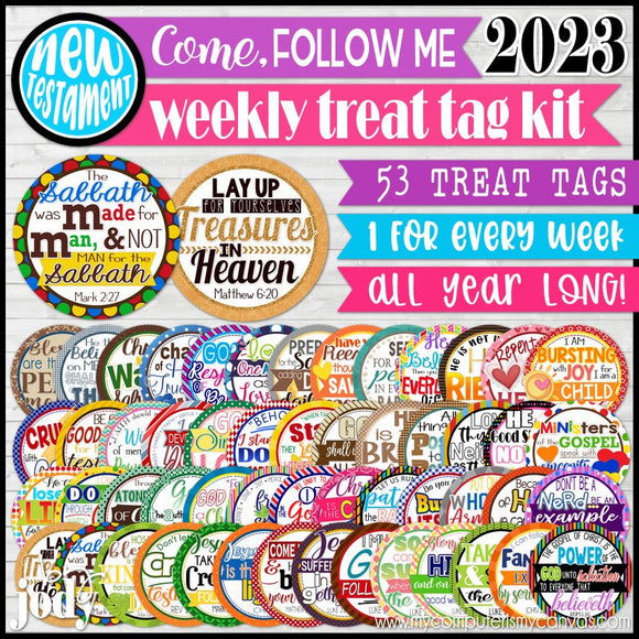 2023 CFM Weekly Handout Tags JAN-DEC {NEW TESTAMENT} Printable