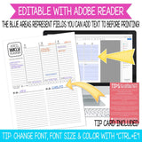 2023 EVERYDAY Personal Planner {Inside Pages Only} EDITABLE Printable