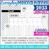 2023 EVERYDAY Personal Planner {Inside Pages Only} EDITABLE Printable