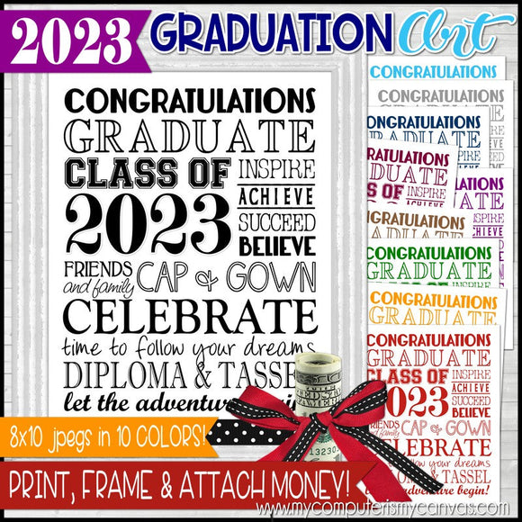 2023 Graduation Subway Art {10 COLORS} PRINTABLE