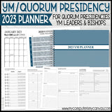 2023 YM Quorum Presidency & YM Leader Planner {EDITABLE} PRINTABLE