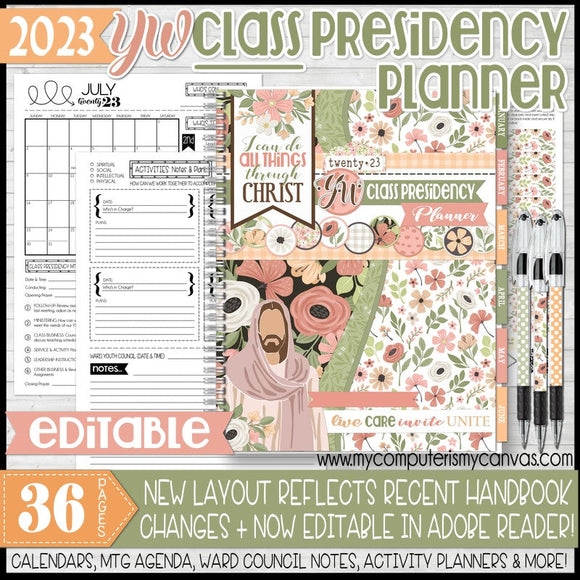2023 YW CLASS Presidency Planner {EDITABLE} PRINTABLE