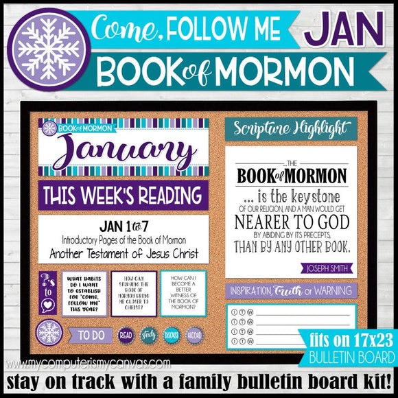 2024 CFM BOOK OF MORMON Family Bulletin Board Kit {JANUARY} PRINTABLE