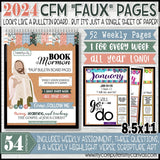2024 CFM "FAUX" WEEKLY Bulletin Board Pages JAN-DEC {BOOK of MORMON} PRINTABLE