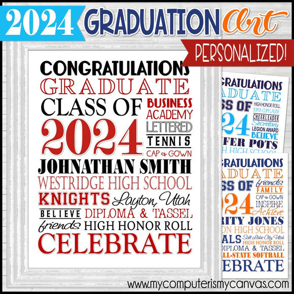 2024 Graduation Subway Art {Personalized} PRINTABLE