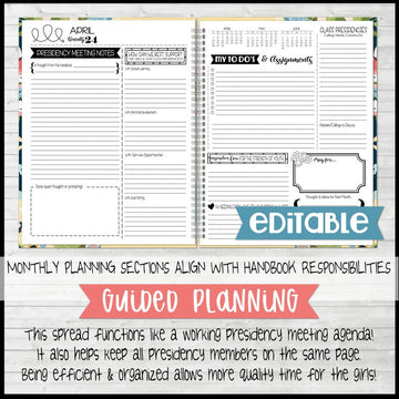 2024 YOUNG WOMEN Presidency Planner {EDITABLE} PRINTABLE – My Computer is  My Canvas