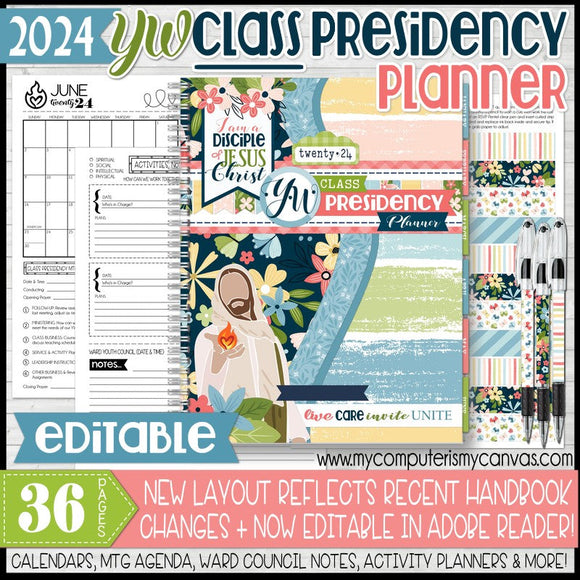 2024 YW CLASS Presidency Planner {EDITABLE} PRINTABLE