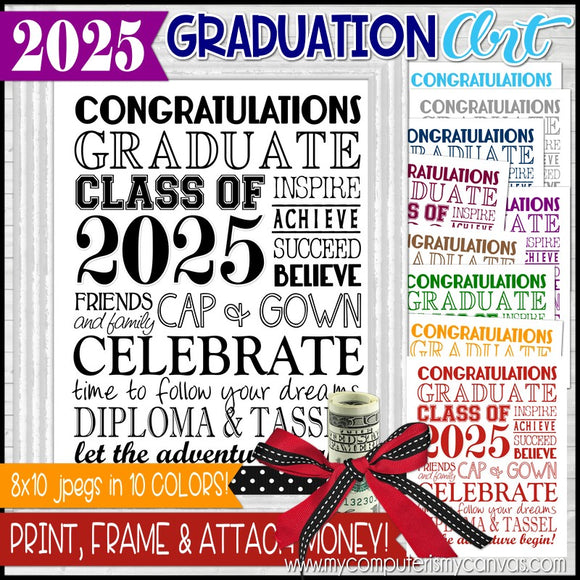 2025 Graduation Subway Art {COLOR BUNDLE} Printable