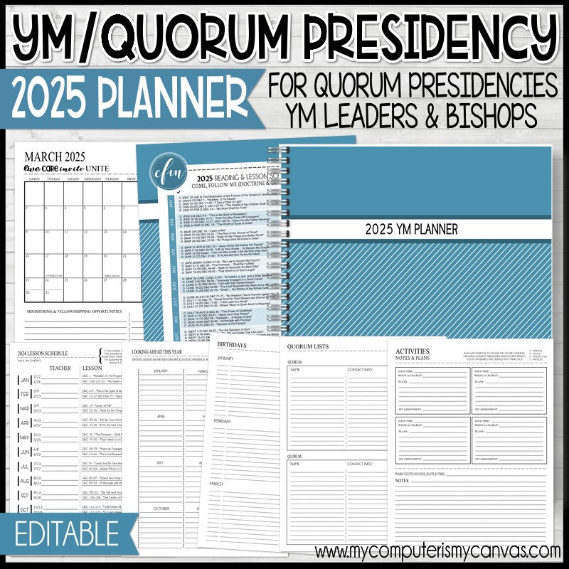 2025 RELIEF SOCIETY Presidency Planning Kit {EDITABLE} PRINTABLE ...