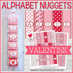 ALPHABET Nugget Wrappers {Valentine} PRINTABLE-My Computer is My Canvas
