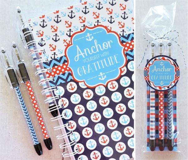 "ANCHOR Yourself With Gratitude" Journal & Notebook {Gift Set; HALF SIZE} PRINTABLE-My Computer is My Canvas