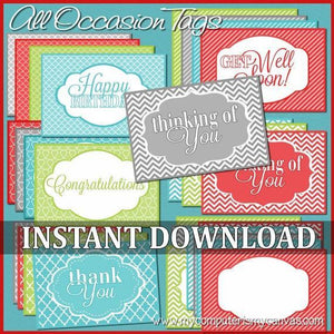 All Occasion {Gift Tag Set} PRINTABLE-My Computer is My Canvas