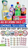 All Occasion Tags {LEMONADE, TEA & SODA} PRINTABLE