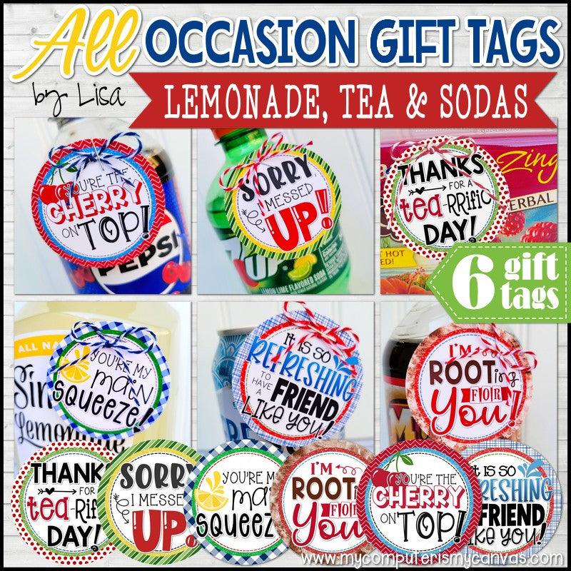 All Occasion Tags {LEMONADE, TEA & SODA} PRINTABLE – My Computer is My ...