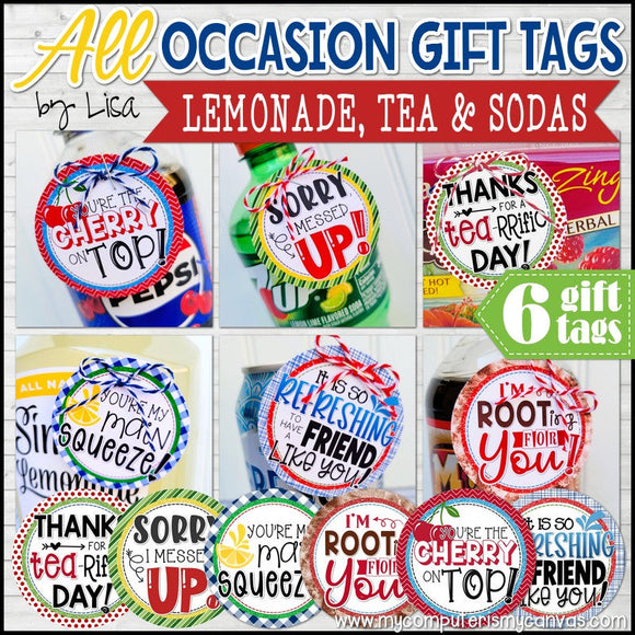 All Occasion Tags {LEMONADE, TEA & SODA} PRINTABLE