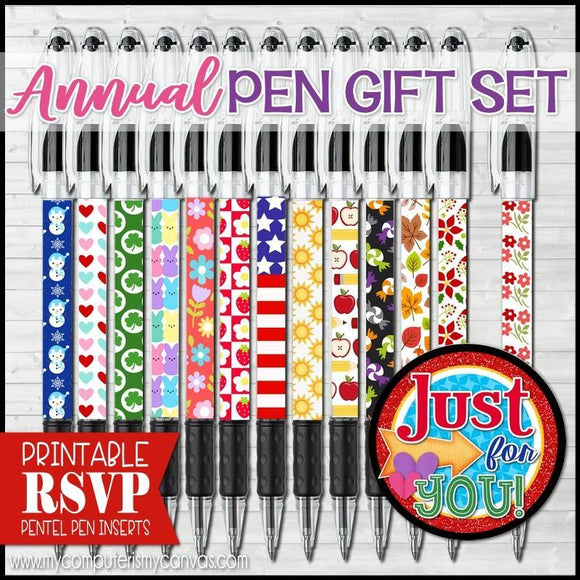 Annual RSVP Pentel Pen Gift Set {INSERTS} PRINTABLE-My Computer is My Canvas