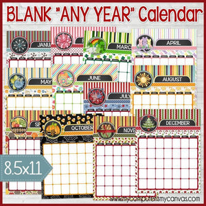 BLANK Decorative Desk Calendar DRY ERASE {Annual Collection} PRINTABLE-My Computer is My Canvas