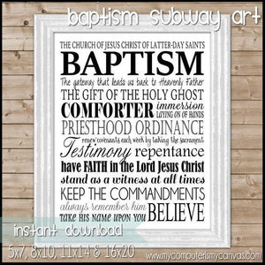 Baptism Subway Art {Convert} PRINTABLE-My Computer is My Canvas