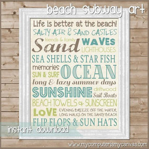 Beach Subway Art PRINTABLE-My Computer is My Canvas