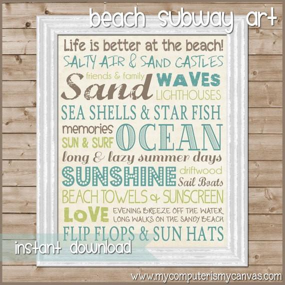 Beach Subway Art PRINTABLE-My Computer is My Canvas
